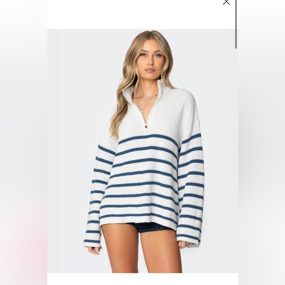 EDIKTED Oversized Quarter Zip Sweater
Size: XS